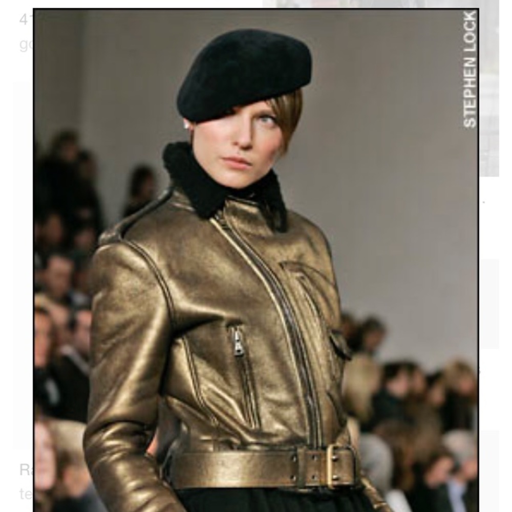 Finity Studio Gold Leather Jacket - Picture 6 of 7